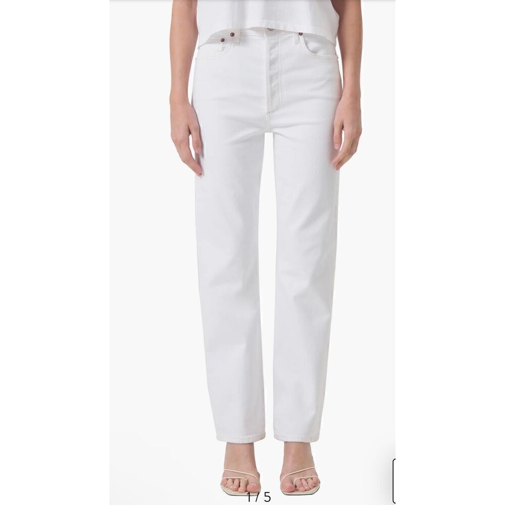 Agolde white button fly jeans 31